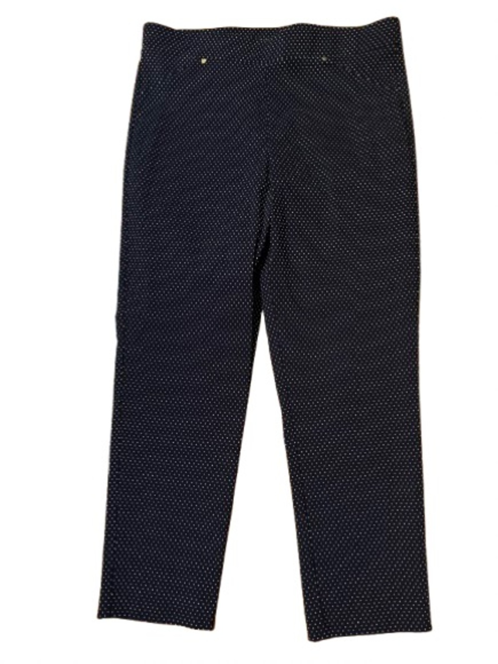 Anne Klein Navy Microdot Pull On Dress Pants Size 14